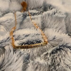 Inspirational Gold Bracelet with Beads